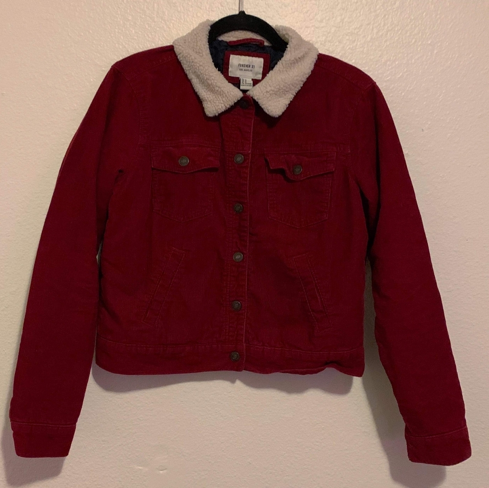 Red Corduroy Forever 21 Jacket
